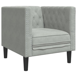 Ensemble de canapé Chesterfield et traversins 3 pcs gris clair