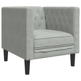 Ensemble de canapé Chesterfield et traversins 3 pcs gris clair