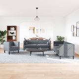 Ensemble de canapé Chesterfield et traversins 3 pcs gris foncé