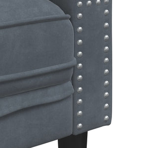 Ensemble de canapé Chesterfield et traversins 3 pcs gris foncé
