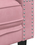 Ensemble de canapé Chesterfield et traversins 3pcs rose velours