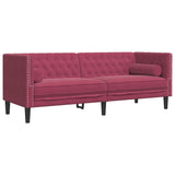 Ensemble de canapé Chesterfield et traversins 3 pcs velours