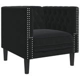 Ensemble de canapé Chesterfield et traversins 3pcs noir velours