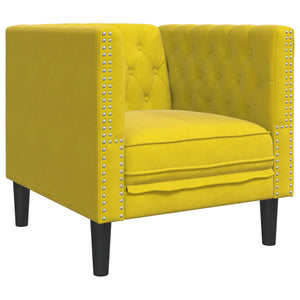 Ensemble de canapé Chesterfield et traversins 3 pcs velours