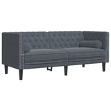 Ensemble de canapé Chesterfield et traversins 2 pcs gris foncé