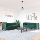 Ensemble de canapé Chesterfield et traversins 2 pcs vert foncé