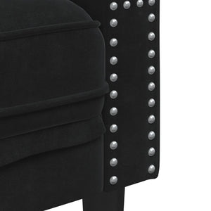 Ensemble de canapé Chesterfield et traversins 2pcs noir velours