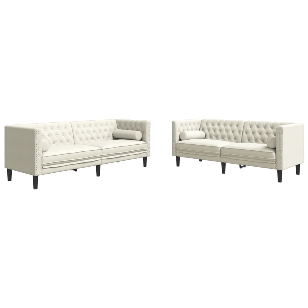 Ensemble de canapé Chesterfield et traversins 2pcs velours