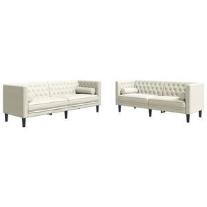 Ensemble de canapé Chesterfield et traversins 2pcs velours