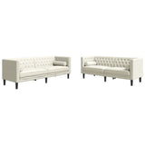 Ensemble de canapé Chesterfield et traversins 2pcs velours