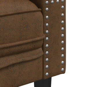 Ensemble de canapé Chesterfield et traversins 2 pcs marron