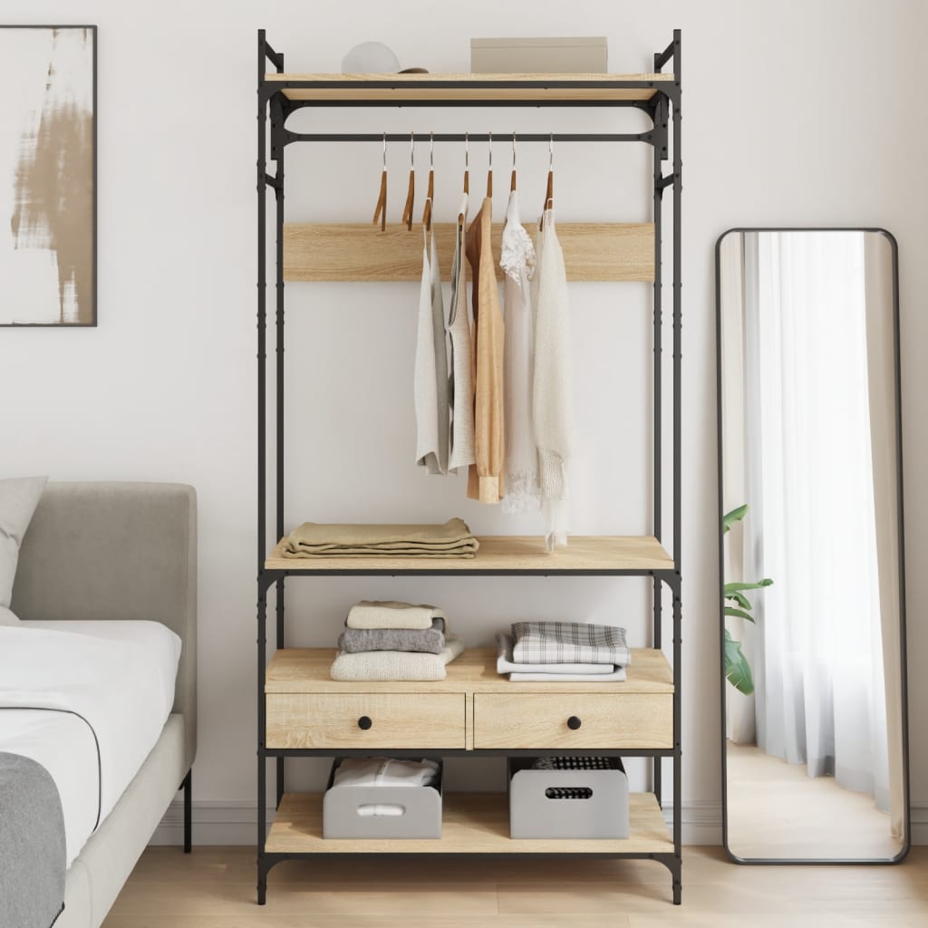 Armoire à tiroirs chêne sonoma 89x39x184,5 cm bois d'ingénierie