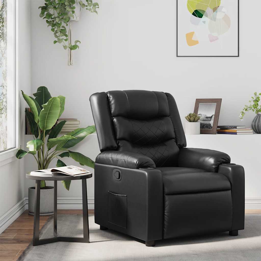 Fauteuil inclinable Noir Similicuir