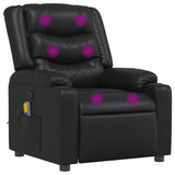 Fauteuil de massage inclinable Noir Similicuir