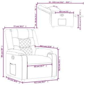 Fauteuil inclinable Noir Tissu