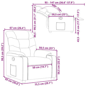 Fauteuil inclinable Noir Similicuir