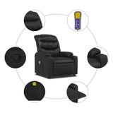 Fauteuil de massage inclinable Noir Similicuir