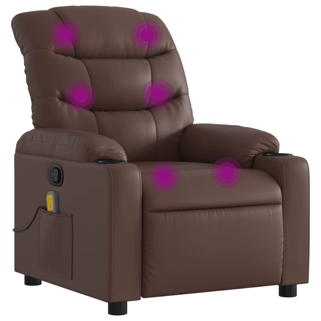 Fauteuil de massage inclinable Marron Similicuir