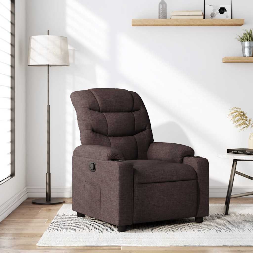 Fauteuil inclinable Marron foncé Tissu