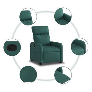 Fauteuil inclinable Vert foncé Tissu