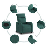 Fauteuil inclinable Vert foncé Tissu