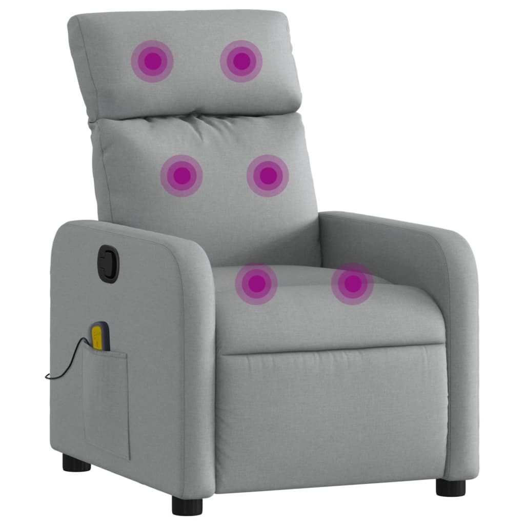 Fauteuil de massage inclinable Gris clair Tissu