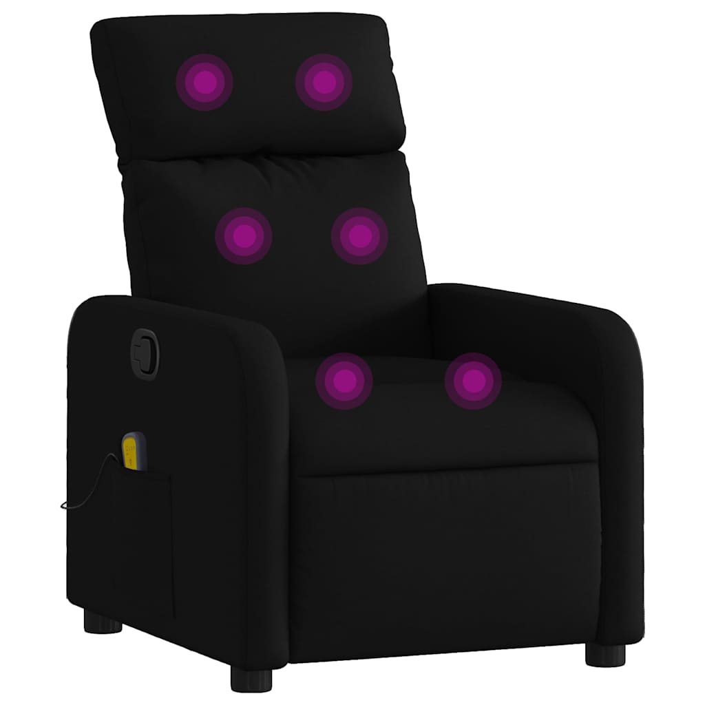Fauteuil de massage inclinable Noir Tissu