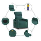 Fauteuil de massage inclinable Vert foncé Tissu