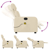 Fauteuil de massage inclinable Crème Tissu