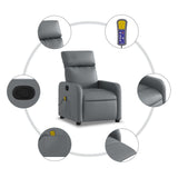 Fauteuil de massage inclinable Gris Similicuir