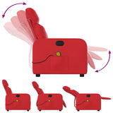 Fauteuil de massage inclinable rouge similicuir