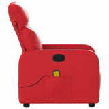 Fauteuil de massage inclinable rouge similicuir