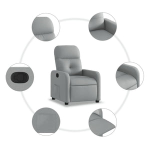 Fauteuil inclinable Gris clair Tissu