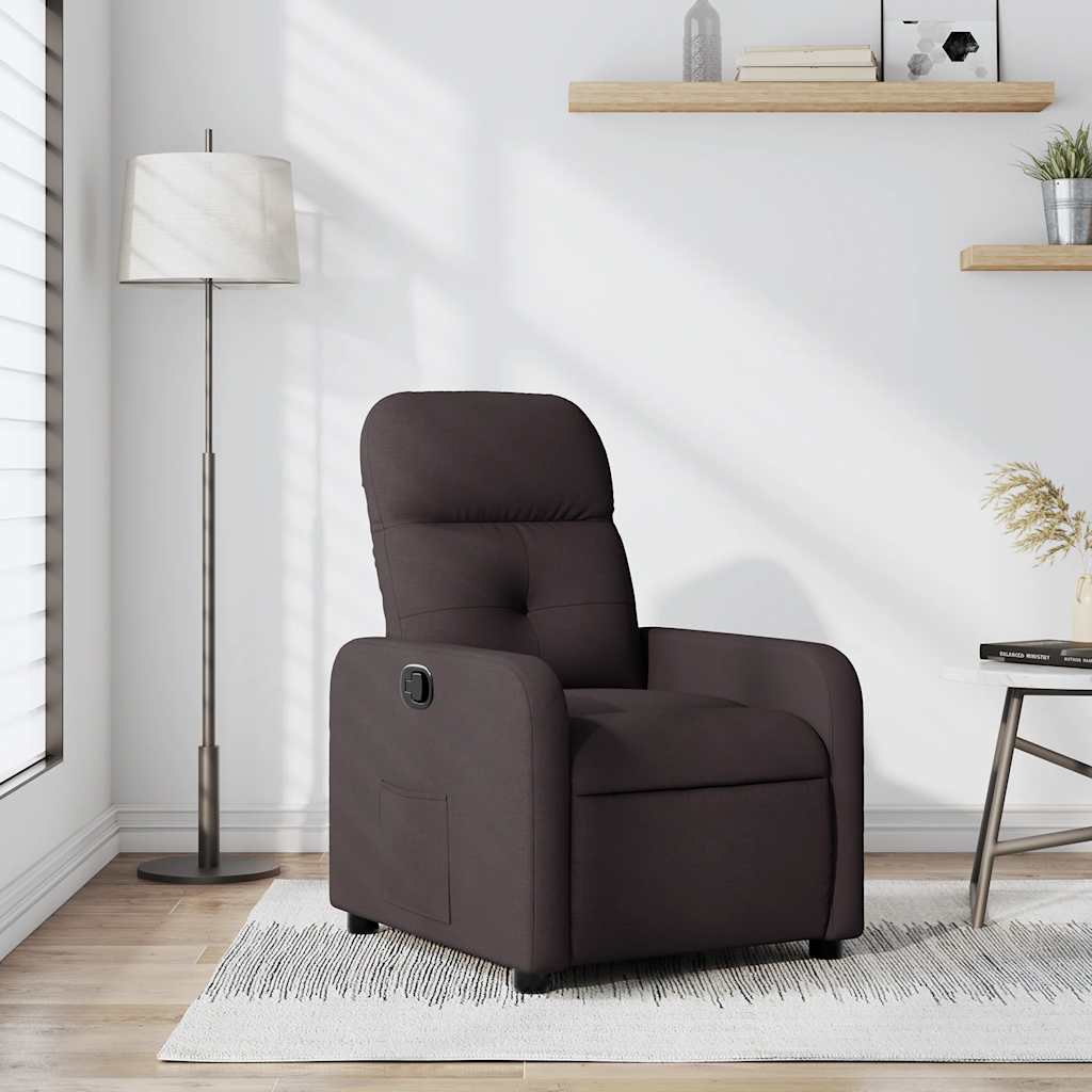 Fauteuil inclinable Marron foncé Tissu
