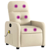 Fauteuil de massage inclinable Crème Tissu