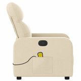 Fauteuil de massage inclinable Crème Tissu