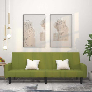 Canapé-lit à 2 places vert clair velours