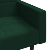 Canapé-lit à 2 places avec deux oreillers Vert foncé Velours