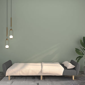 Canapé-lit à 2 places gris clair tissu