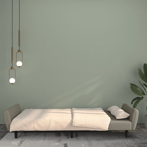 Canapé-lit à 2 places gris clair velours