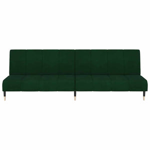 Canapé-lit à 2 places vert foncé velours