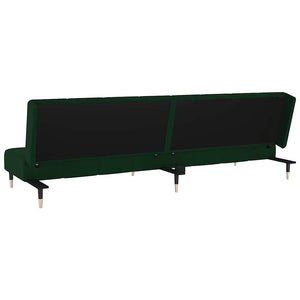 Canapé-lit à 2 places vert foncé velours