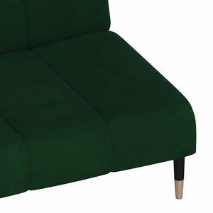 Canapé-lit à 2 places vert foncé velours