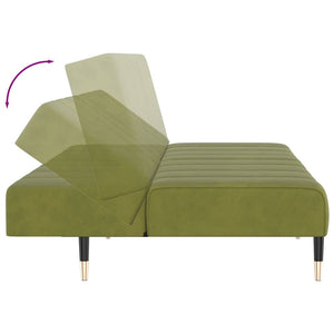 Canapé-lit à 2 places vert clair velours