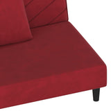 Canapé-lit à 2 places et deux oreillers Rouge bordeaux Velours