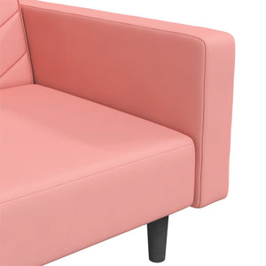 Canapé-lit à 2 places avec deux oreillers Rose Velours