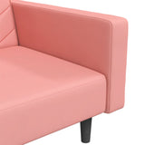 Canapé-lit à 2 places avec deux oreillers Rose Velours
