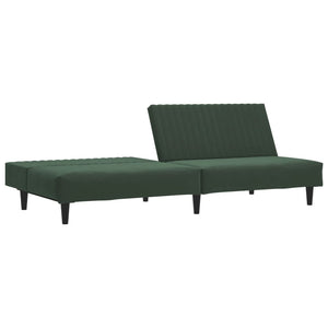 Canapé-lit à 2 places vert foncé velours