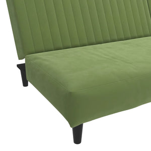 Canapé-lit à 2 places vert clair velours