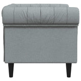 Fauteuil Chesterfield gris clair tissu
